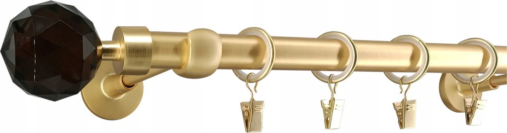 Függönykarnis Szimpla Fém lux színes sárgaréz matt mix végek 19 mm 300 cm