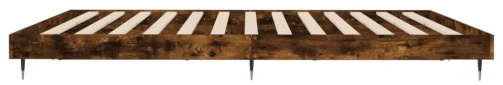 füstös tölgy színű szerelt fa ágykeret matrac nélkül 200x200 cm