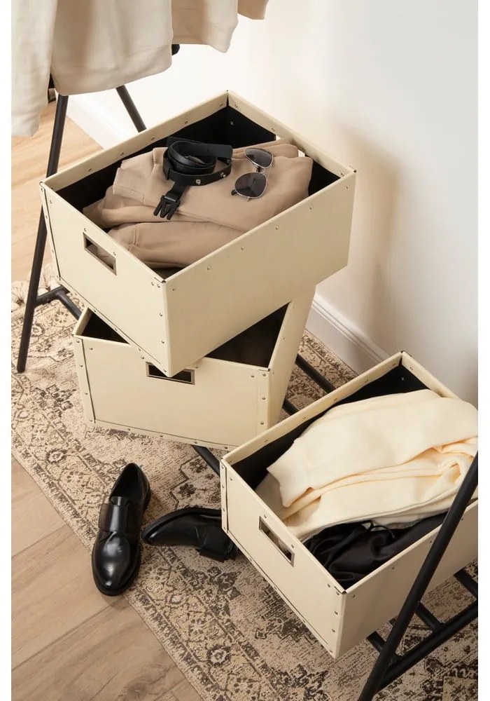 Bézs karton tárolódoboz szett 3 db-os Ture – Bigso Box of Sweden