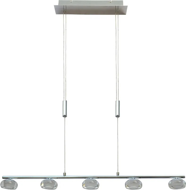 ITALUX ZWD-0001-05-CH STEVEN Modern Led Függesztett Lámpa Króm, Átlátszó LED IP20