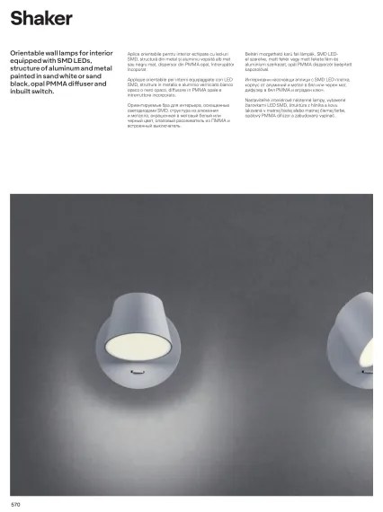 Redo 01-1739 - LED Fali lámpa SHAKER LED/6W/230V fekete