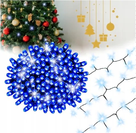 Karácsonyfa Lámpa 1000LED Kék Zwe/wew Flash Fehér kb. 61M