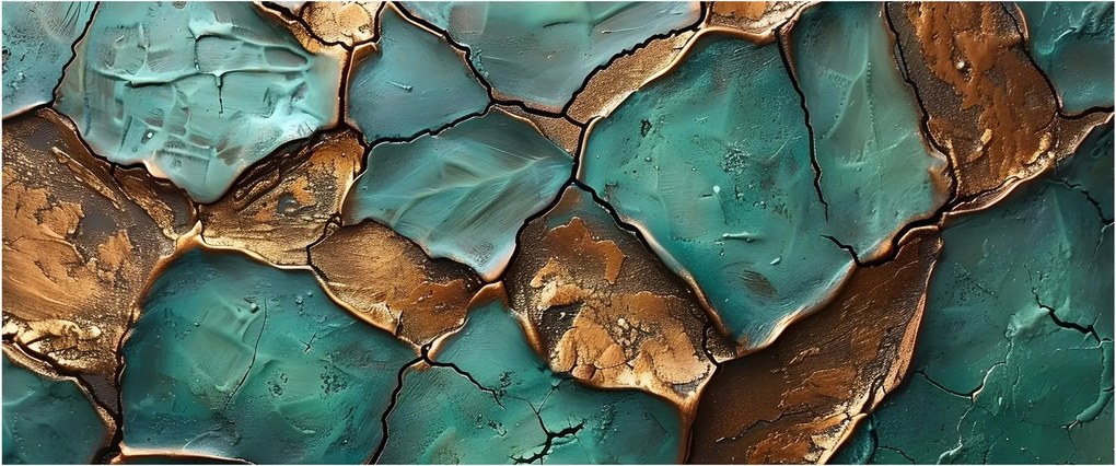 Kép - Zöld-arany festés (120x50 cm)