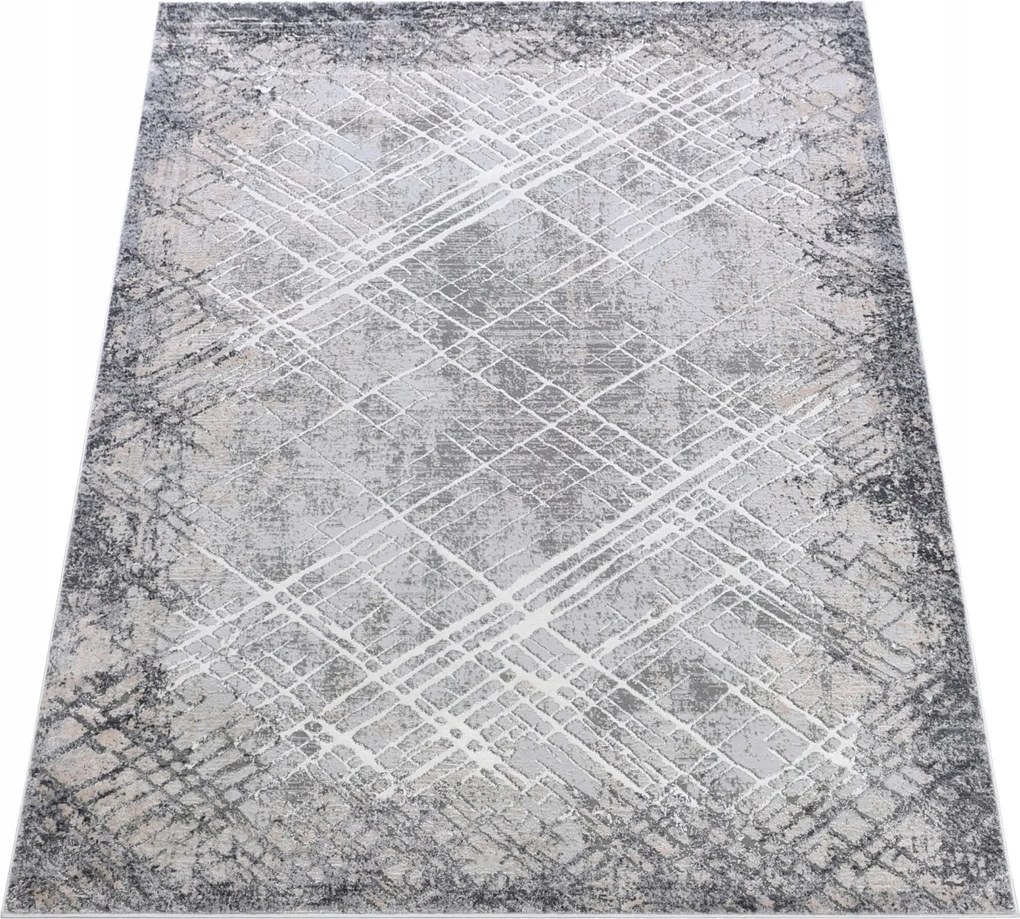 Komo Szőnyeg 140x200 Stílusos Modern fényes szürke krém w14