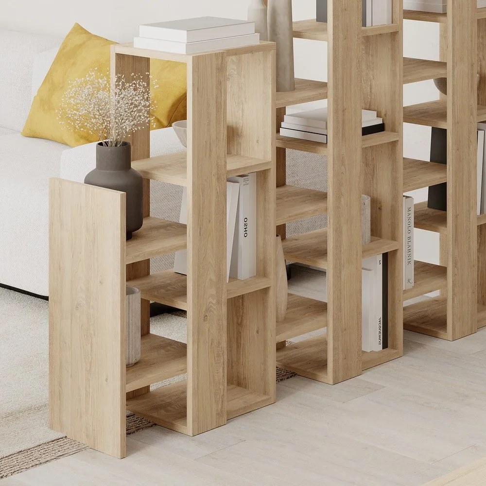 Natúr színű polcos állvány tölgyfa dekorral 158x151 cm Anissa – Marckeric