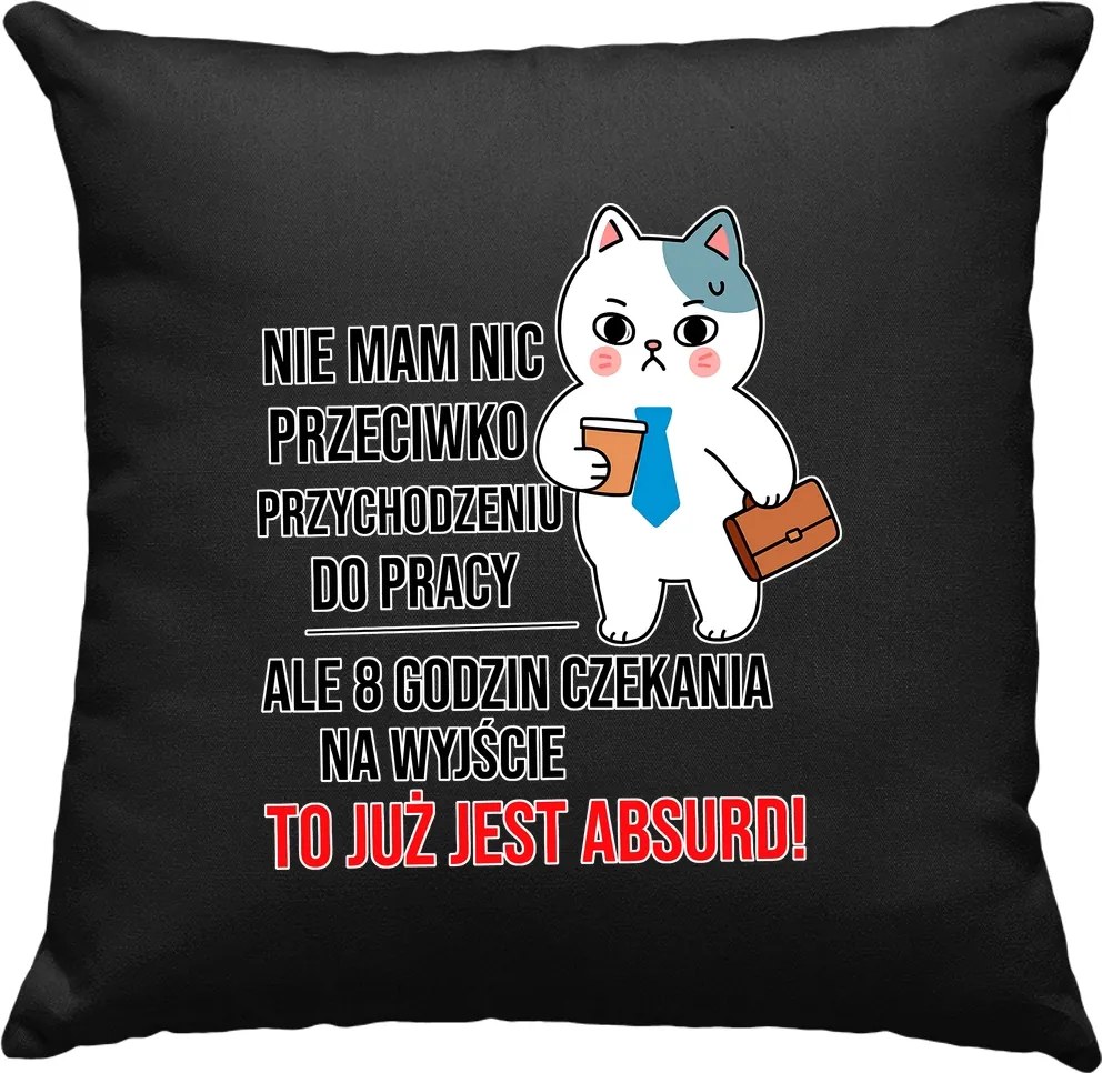 Macska munka párna Humor fekete