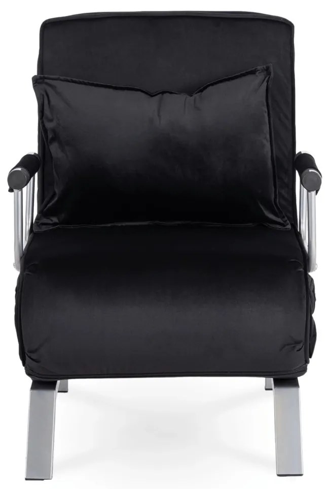 Ágyazható Fotel BART Fekete Bársony Kárpittal.