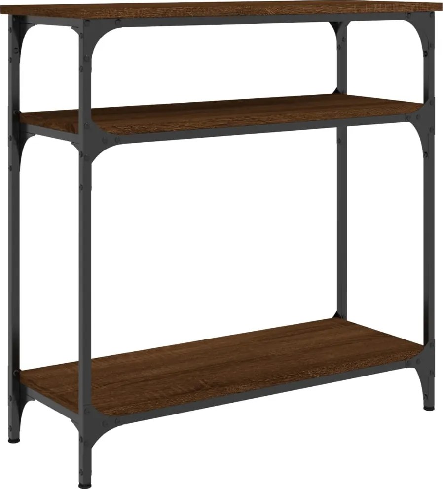vidaXL barna tölgyszínű szerelt fa tálalóasztal 75x29x75 cm