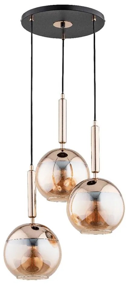 Csillár zsinóron VOLDA 3xE27/15W/230V átm. 52 cm réz