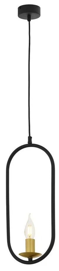 Jupiter 1809 - PI1 E14 - Csillár zsinóron PONTI 1xE14/40W/230V fekete