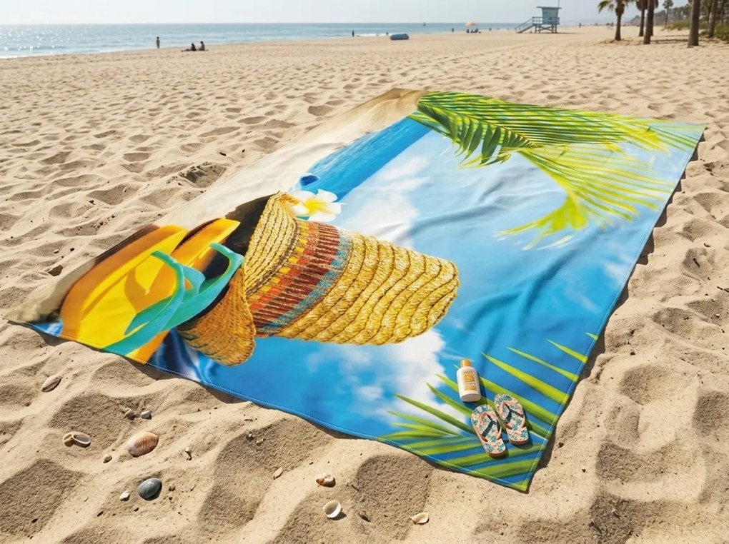 Gyorsan száradó XXL strandfürdőlepedő SANDORA színes 150 x 210 cm, 100% mikroszál