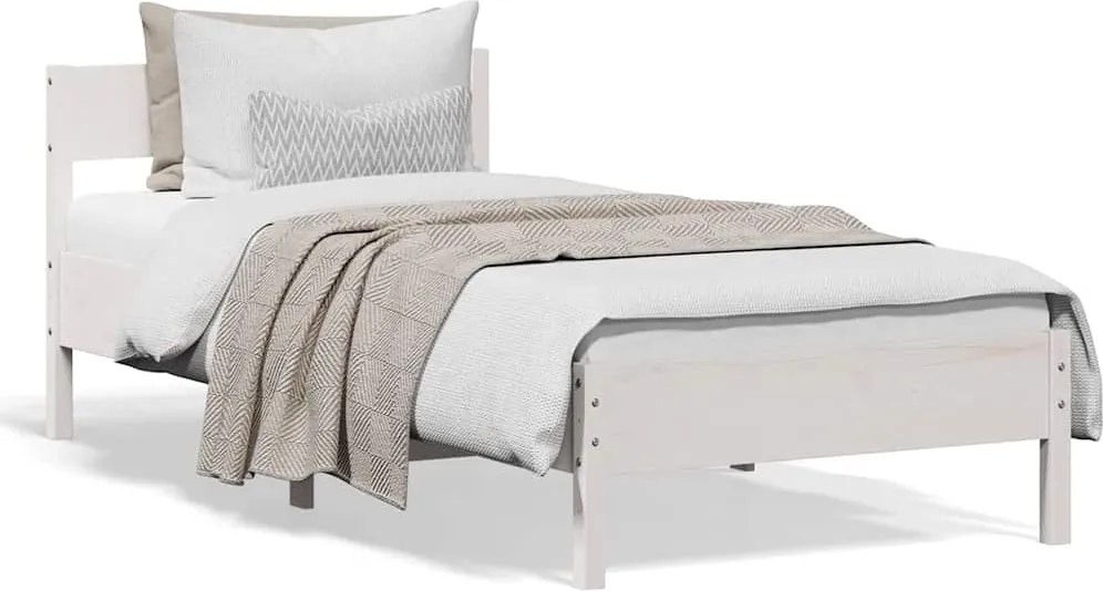 vidaXL fehér tömör fenyőfa ágykeret matrac nélkül 90 x 190 cm