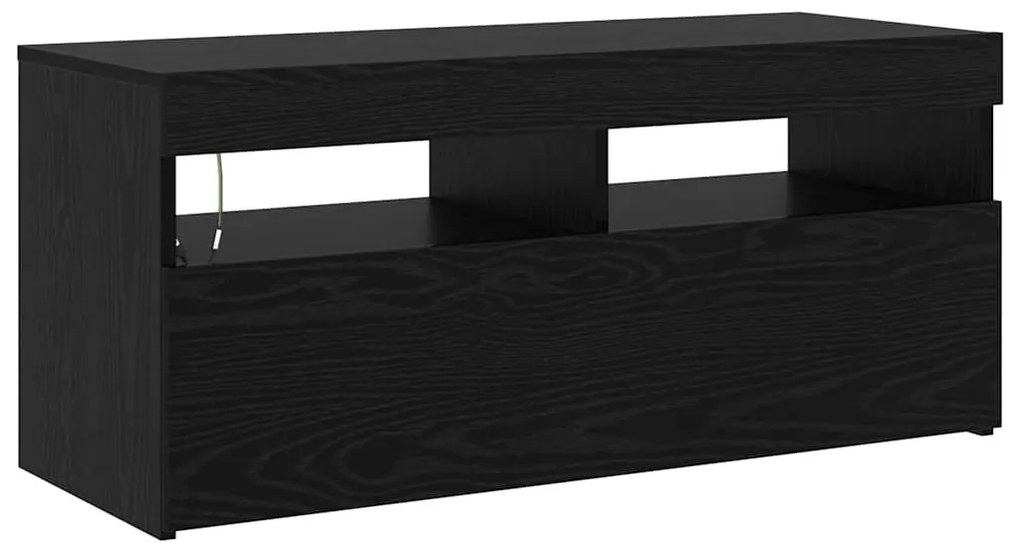 TV Szekrények 2 pcs Musta tammi 210 x 35 x 40 cm Faanyag