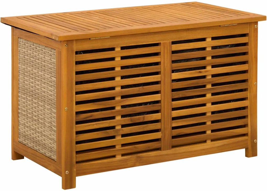 vidaXL Kerti Tároló Doboz 185 L Tömör Akácfa 90 x 50 x 56 cm Bézs
