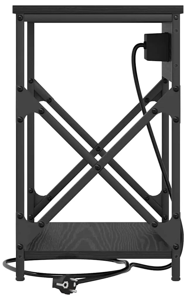 Éjjeliszekrény 2 pcs Musta tammi 41 x 31 x 51 cm Faanyag