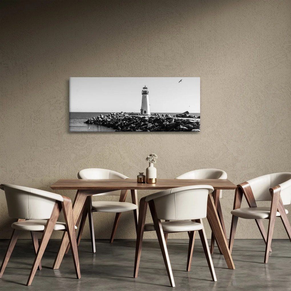 Kép - Világítótorony a tengerparton, Santa Cruz, California (120x50 cm)