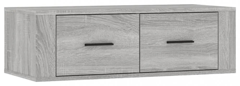szürke sonoma színű szerelt fa függő TV-szekrény 80x36x25 cm