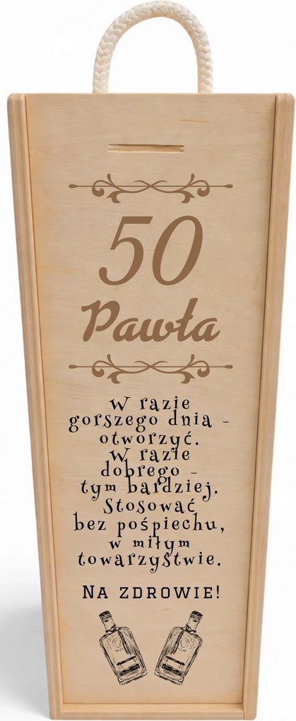 Fából készült alkoholos borosdoboz Személyre szabott Születésnapi Ajándék
