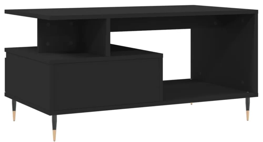 fekete szerelt fa dohányzóasztal 90 x 49 x 45 cm