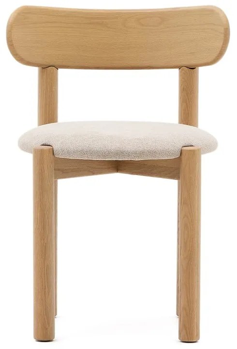 Krémszínű-natúr színű tölgyfa étkezőszék szett 2 db-os Nebai – Kave Home