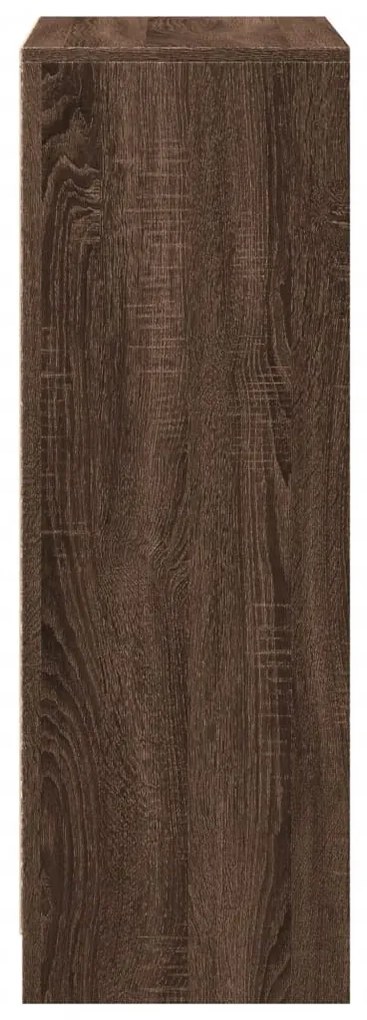 barna tölgy színű szerelt fa tálalószekrény LED-del 72x34x100cm