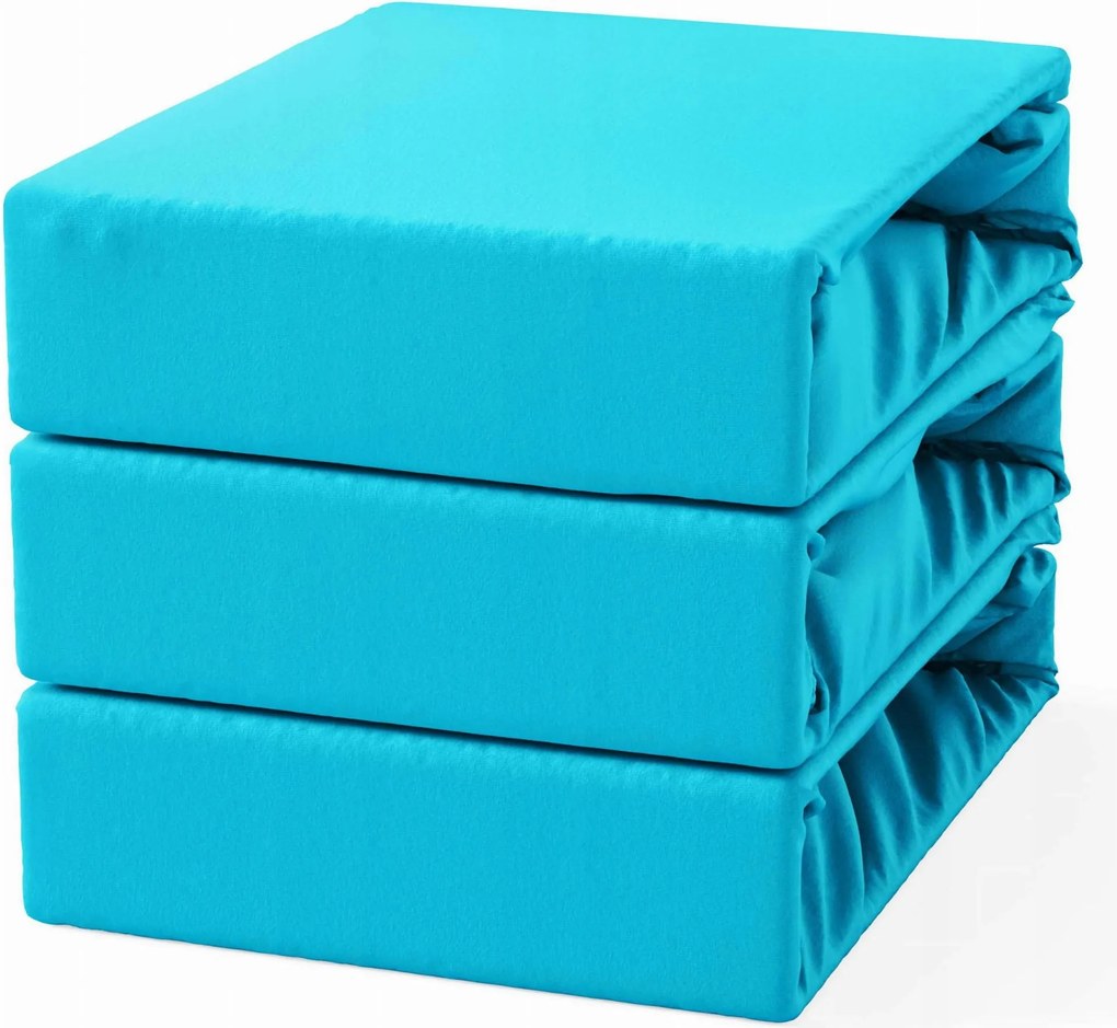 Gumis pamut lepedő 90x200 Türkizkék