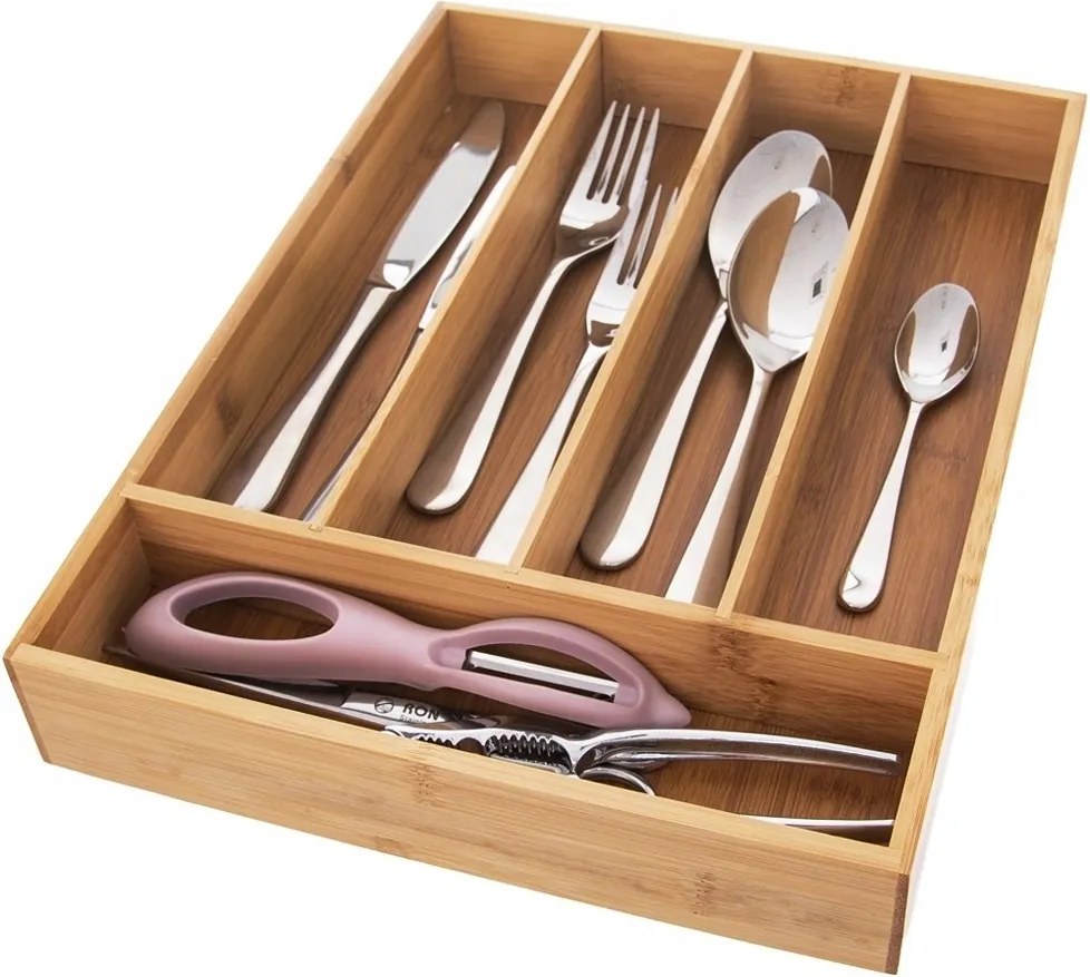 Rendszerező Utántöltő Evőeszköztartó fiókhoz Bambusz Orion 35x26 cm