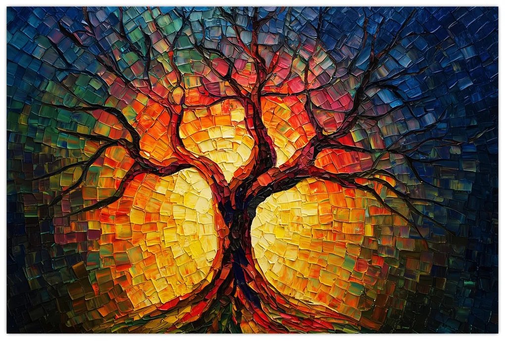 Kép - Az élet fája mozaikban (90x60 cm)