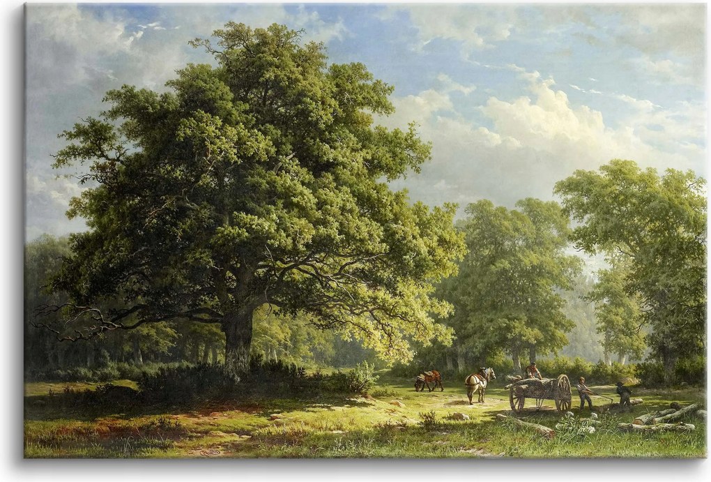 Vászonkép George Roth reprodukció Kilátás az erdőben Bentheim 60x90