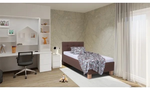 MARIA ONE kárpitozott ágy tárolóval, matrac nélkül 90x200 cm barna