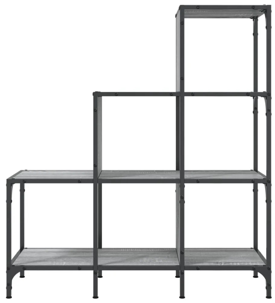 szürke sonoma szerelt fa és fém könyvszekrény 92 x 30 x 102 cm