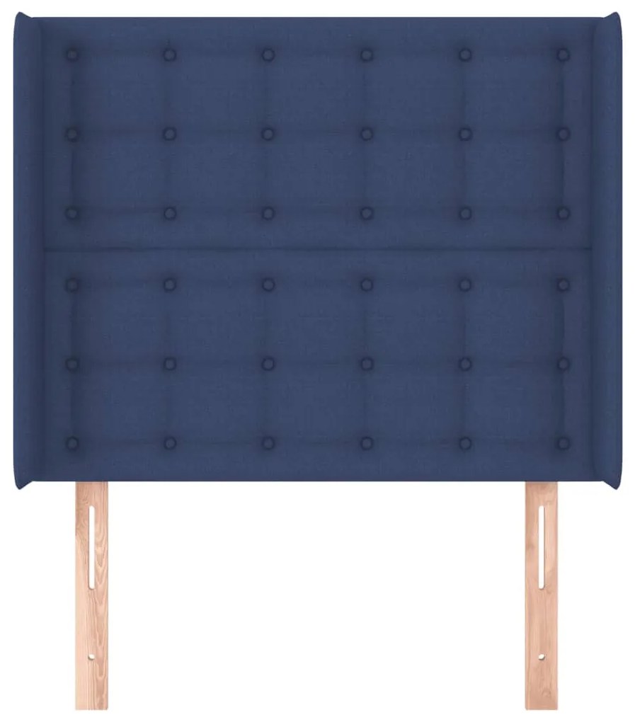 kék szövet fejtámla szárnyakkal 93x16x118/128 cm