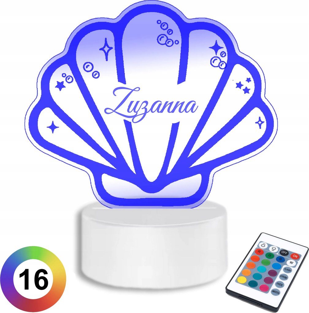 Led Éjjeli lámpa Íróasztal Kagyló Óceán Gravírozás Név Személyre szabott