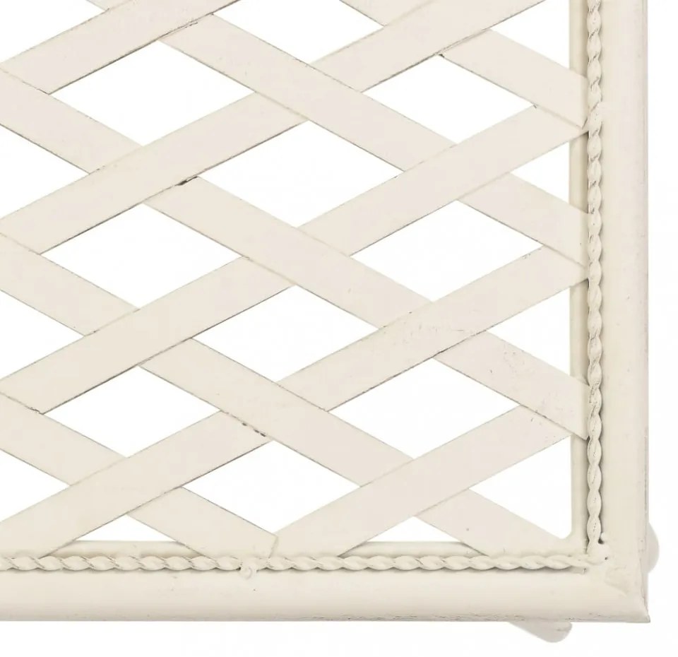 fehér antik fém kerti pad 128 cm