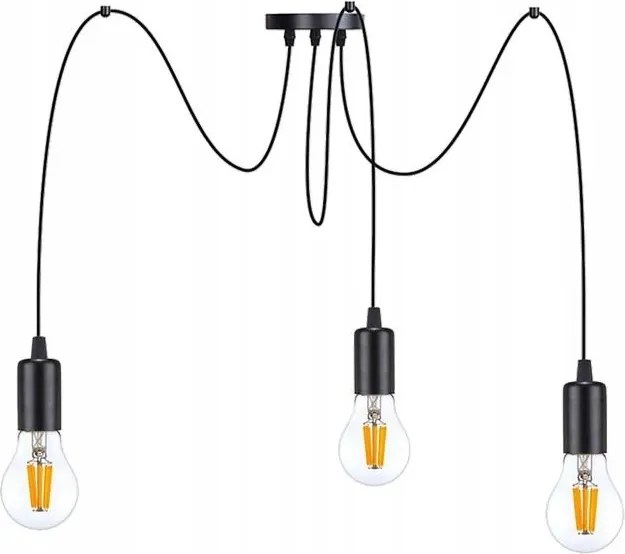 Függő lámpa fekete loft E27 3x60W Lino AD-LD-6359BE27 Orno