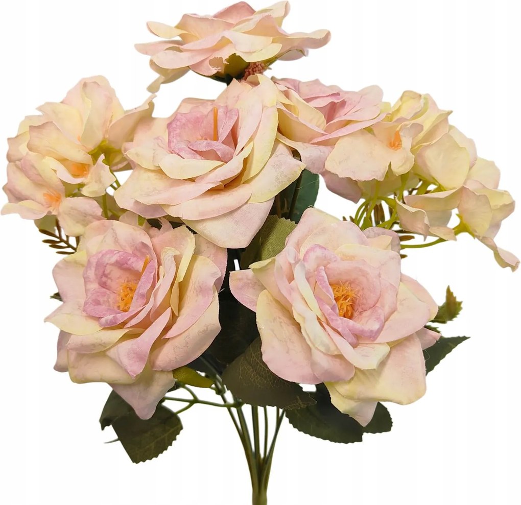 Rózsacsokor x9 krémrózsaszín FK14-15