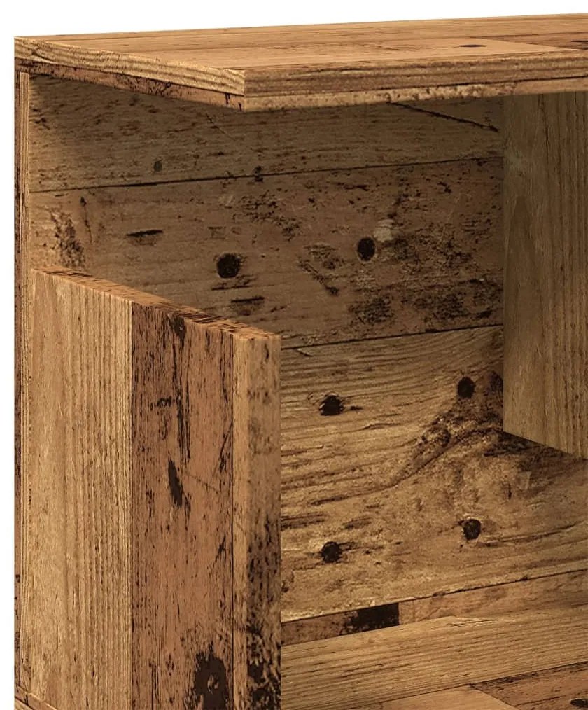 antik fa színű szerelt fa faliszekrény 100 x 20 x 30 cm
