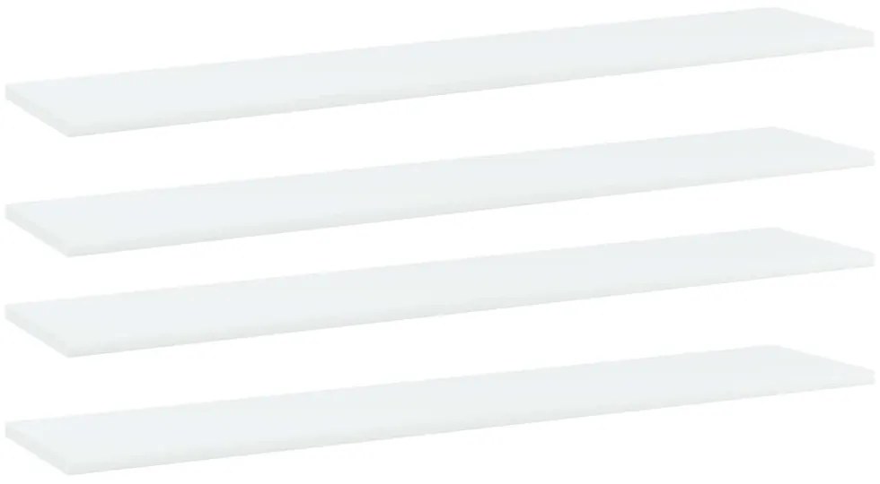 vidaXL 4 db fehér szerelt fa könyvespolc 100 x 20 x 1,5 cm