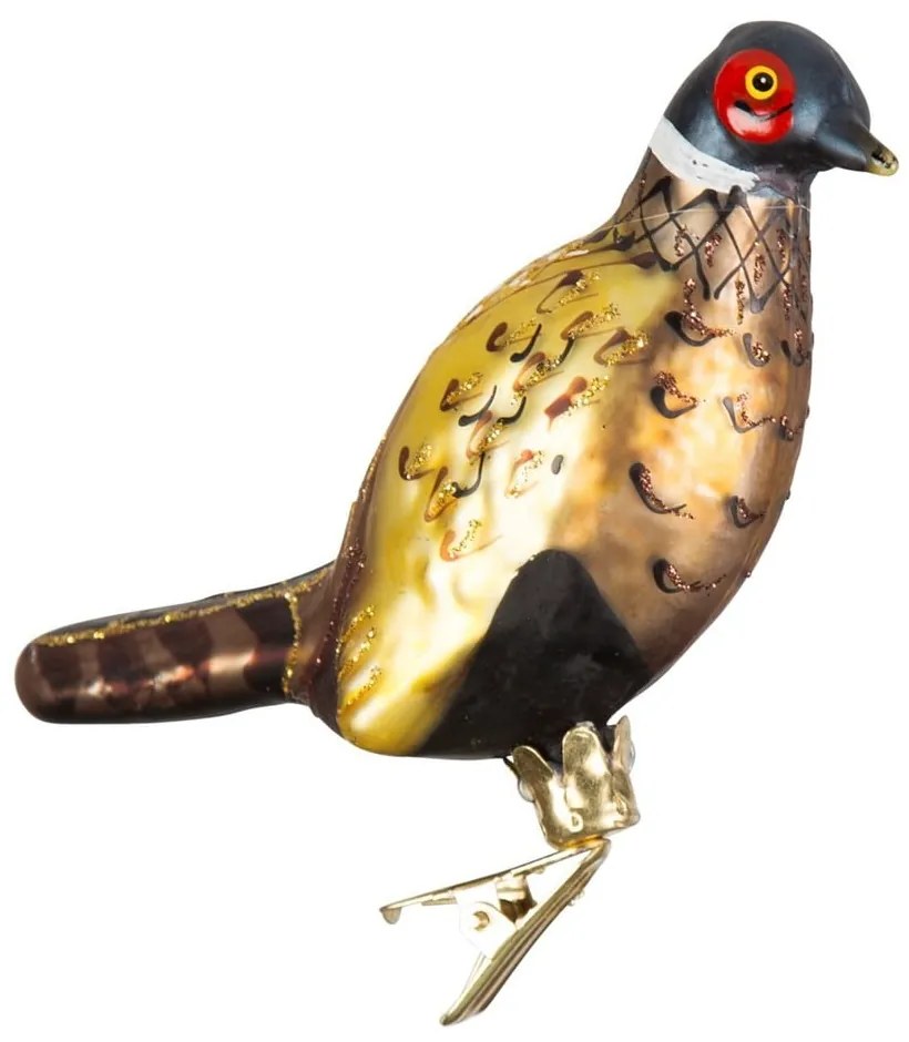 Üveg kézzel készített karácsonyfadísz 18,5 cm Bird – Sass & Belle
