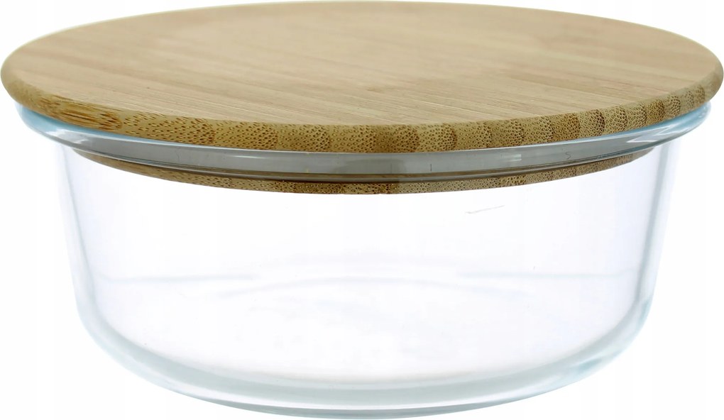 Üveg étel- és fűszertartó bambusz fedéllel 650ml 1db