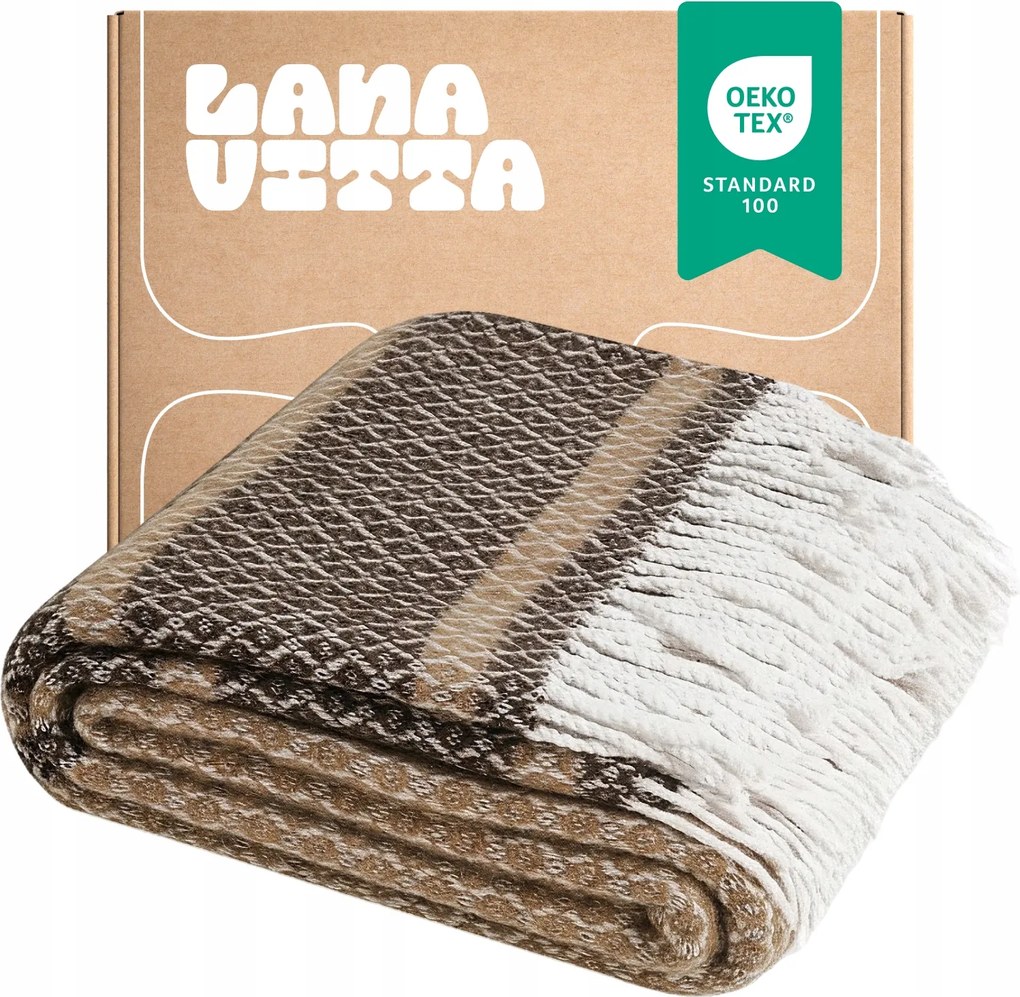 Félgyapjú takaró "Soft" ágytakaró Pléd Bézs 140x200 cm