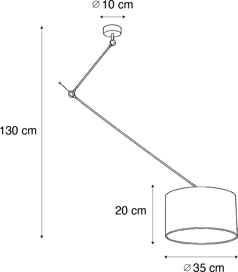 Fekete függőlámpa taupe színű bársonyernyővel 35 cm - Blitz