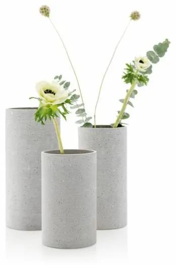 COLUNA betonszürke hengeres kicsi váza