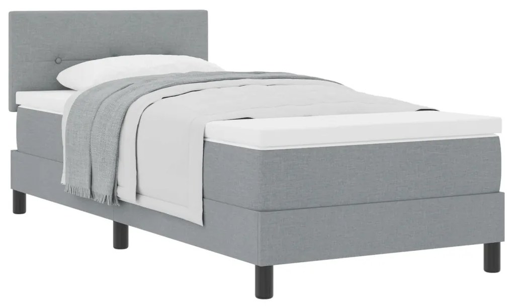 Boxspring Ágy Matrac Közép Szürke 80x200 cm Szövet