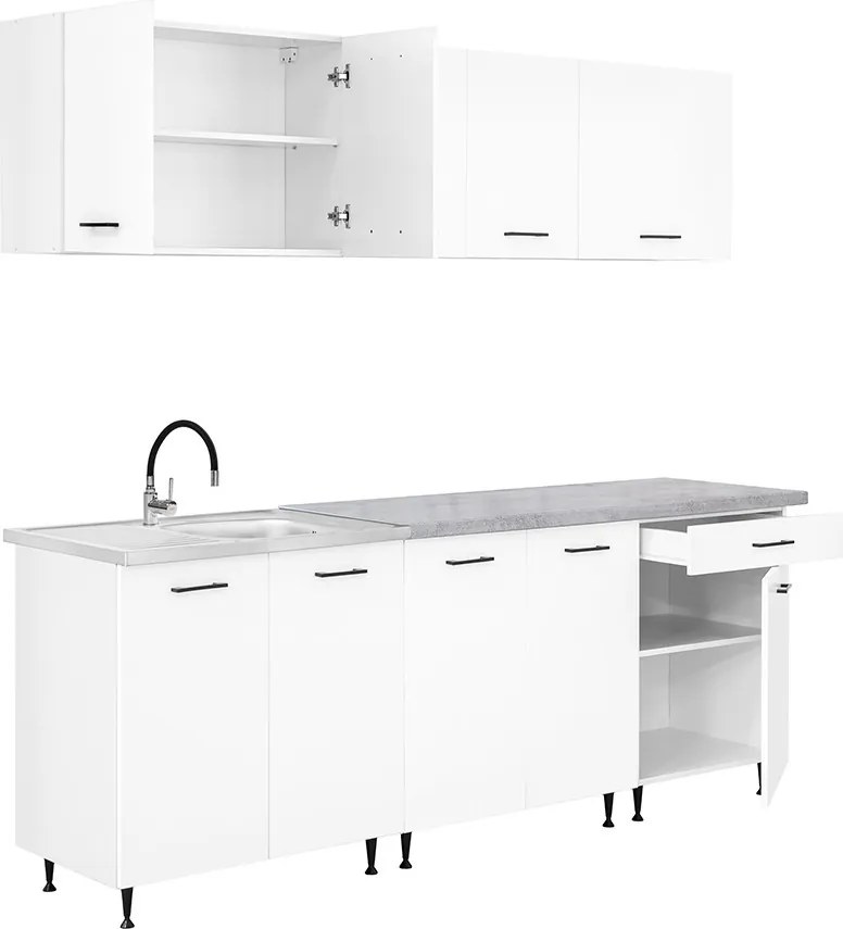 Primo 220 konyhabútor fehér, chromix munkalappal