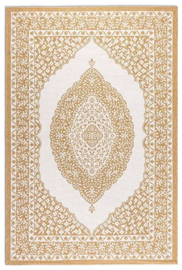 Okkersárga-krémszínű kültéri szőnyeg 80x150 cm Gemini – Elle Decoration