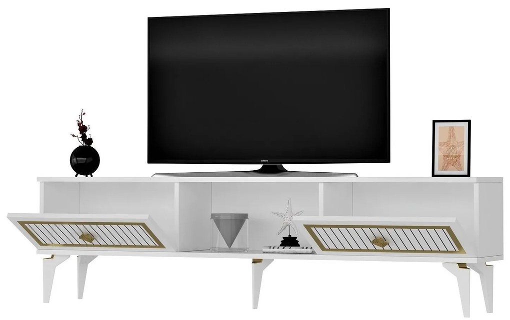TV asztal/szekrény Kututa 2 (fehér + arany) . 1095225