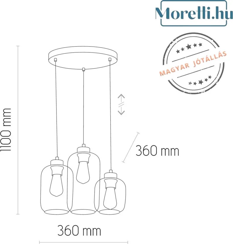 TK LIGHTING 3325 MARCO Többágú Függesztett Lámpa E27 IP20