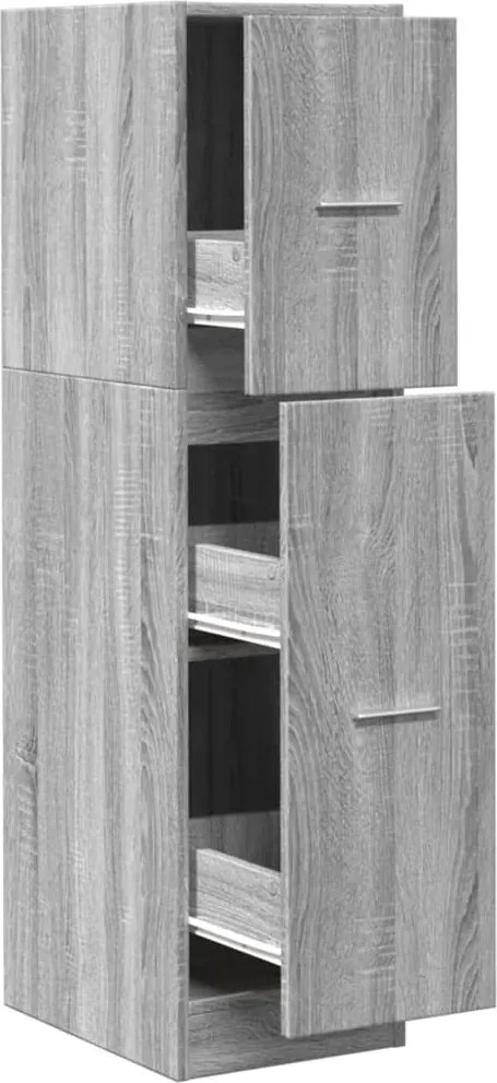 vidaXL szürke sonoma színű szerelt fa patikaszekrény 30x118x77,5 cm