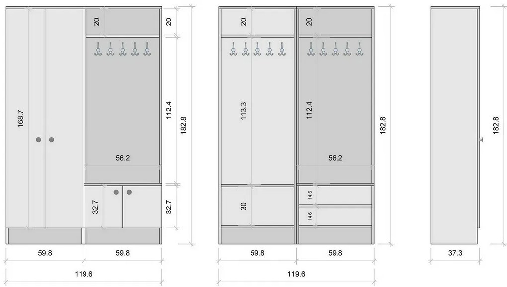 Mie White előszoba szett